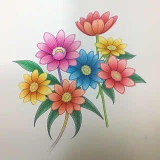 colourful flower drawing