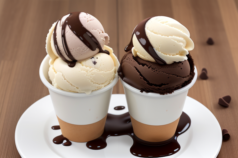vanilla and chocolate ice cream