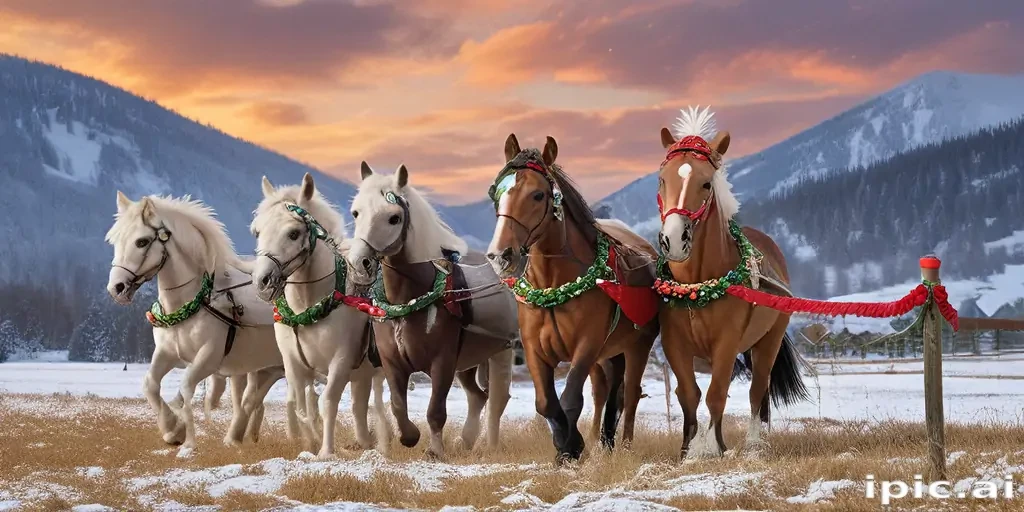 merry christmas images with horses