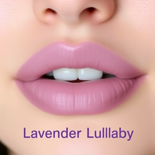 Creamy mauve lips with a cushiony texture, named "Lavender Lullaby," providing a soft, muted tone and a smooth application for everyday wear