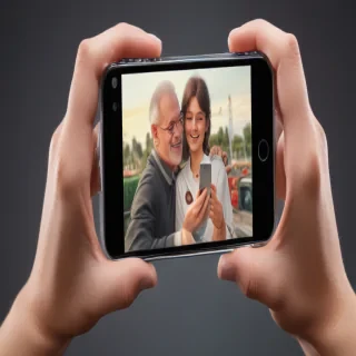 hand holding a phone