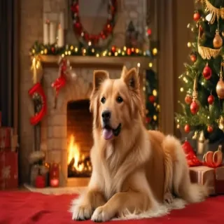 christmas wallpaper dog