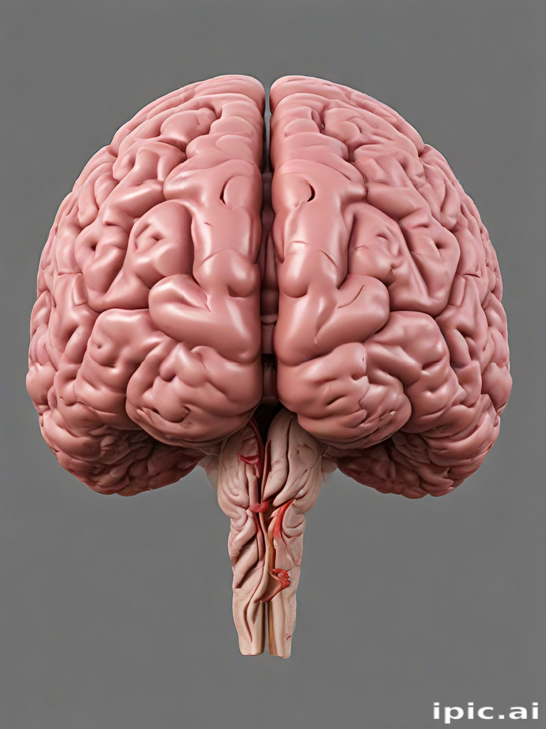 Detailed 3D Model of the Human Brain Showcasing Its Complex Structure