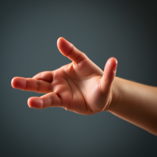 Regenerate the image of a stylized hand in a reaching gesture, using a DSLR camera with a 50mm lens, aperture set to f/2.8, ISO 100, and a soft focus background to enhance depth and clarity.