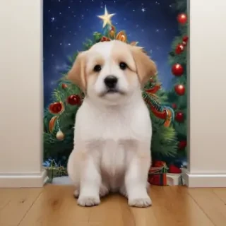 cute christmas dog wallpaper