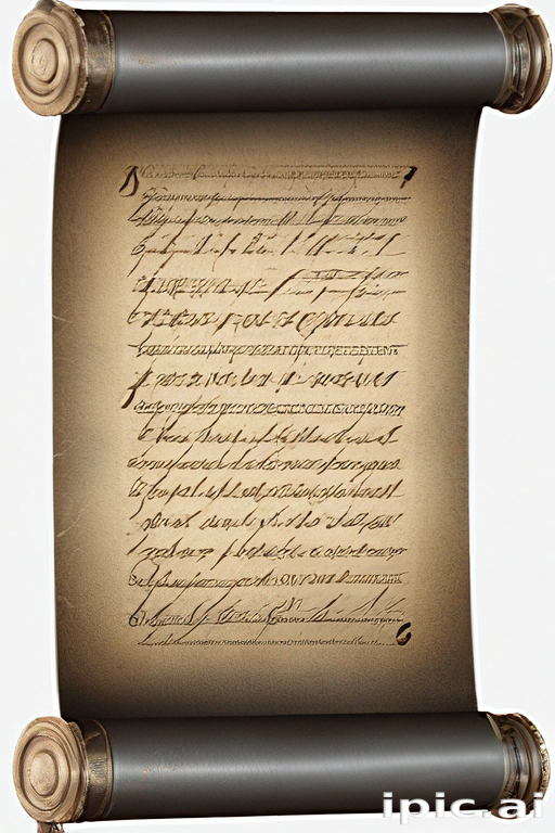 Ancient Scroll with Intricate Calligraphy and Historical Textual ...
