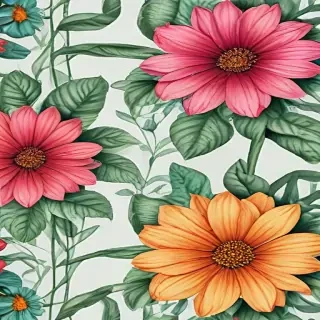 drawings of flowers in color