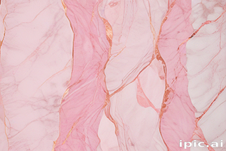 Elegant Pink Marble Texture with Subtle Gold Veins and Patterns.