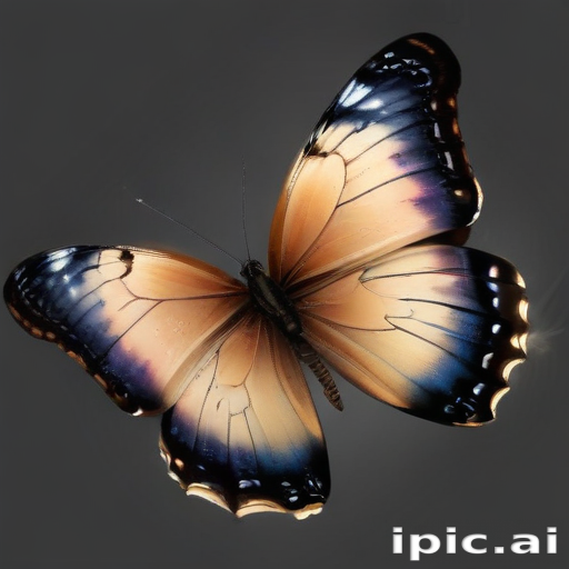 Majestic Butterfly Displaying Vibrant Colors Against a Dark Background