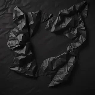 black crumpled paper