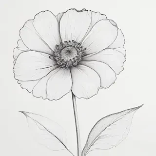 simple flower line art