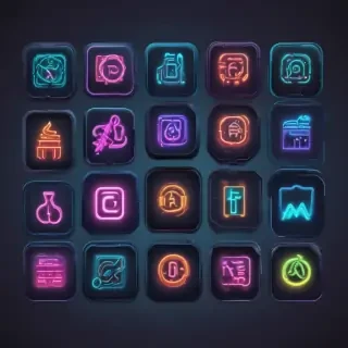 neon app icons