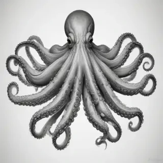 octopus clip art black and white