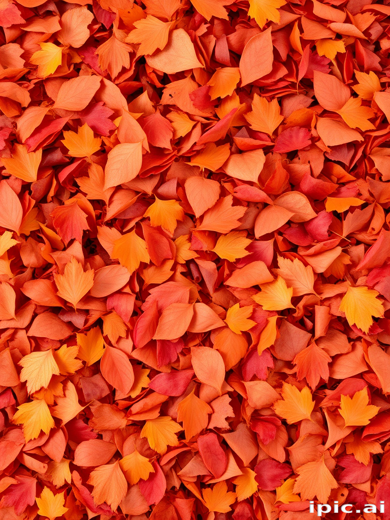 Autumn Leaves Tumble displays a captivating mix of warm reds, oranges, and golden browns in a layered shag cut that mimics falling autumn foliage