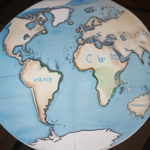 draw a view of a planet with the letters C G W as continents