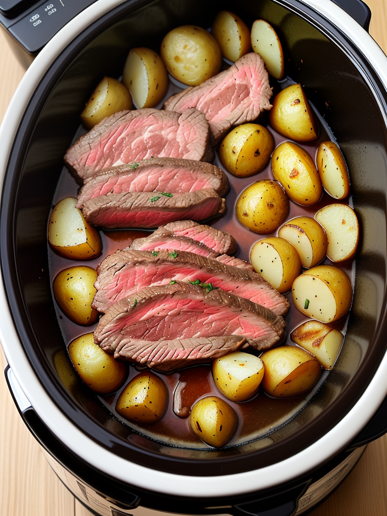 steak and potatoes in crock pot
