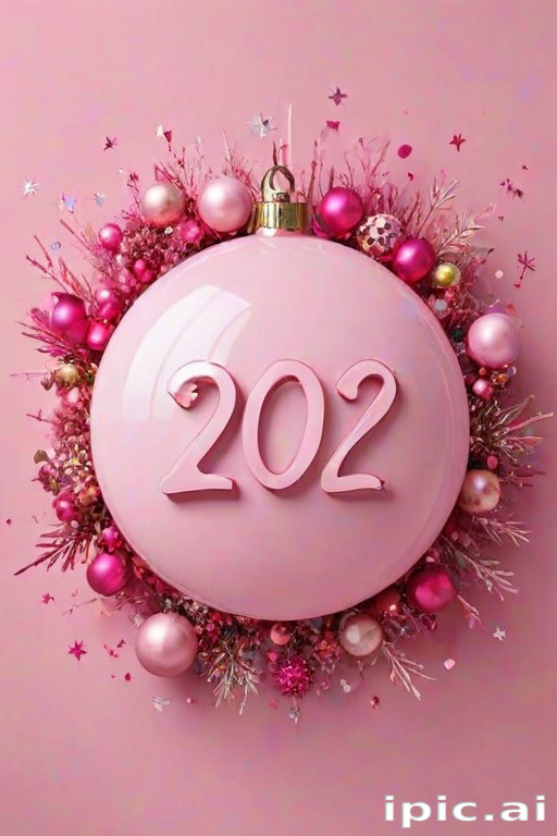 pink happy new year 2024