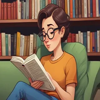 cartoon of reading