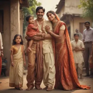 happy indian family