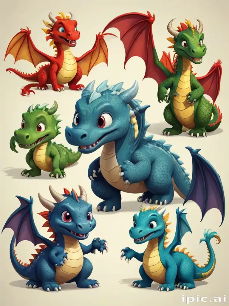 cartoon dragons
