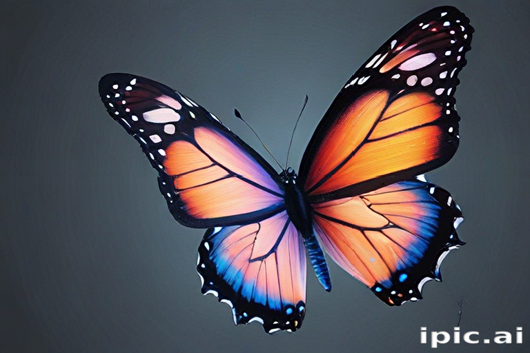 Stunning Close-Up of a Vibrant Monarch Butterfly Against a Dark Background