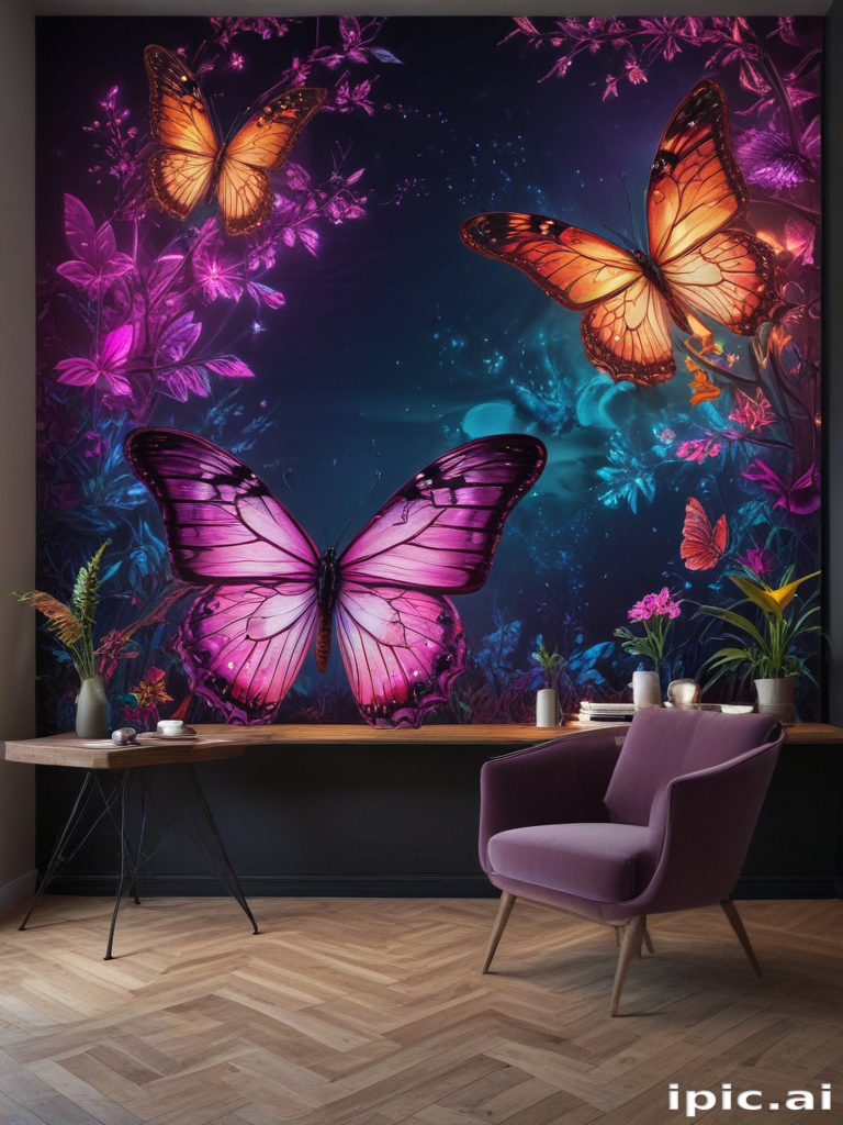 Vibrant Butterflies and Enchanting Floral Design Transforming a Cozy ...