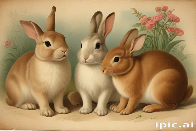 vintage rabbit images