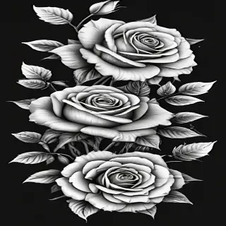 roses clipart black and white