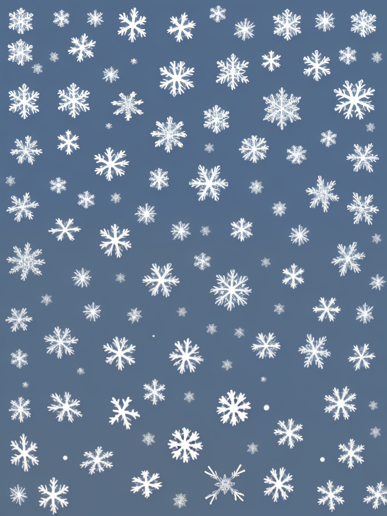Delicate White Snowflakes Dancing Against a Soft Blue Winter Sky