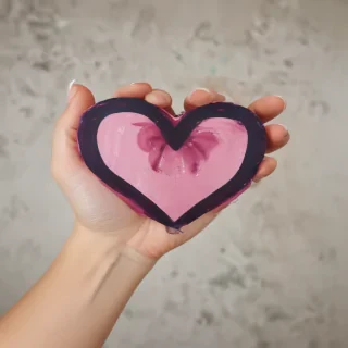 hand heart aesthetic