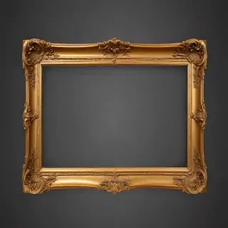 rectangle gold frame png