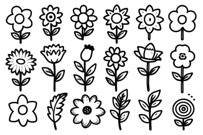 aesthetic flower doodles