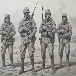 soldiers drawing