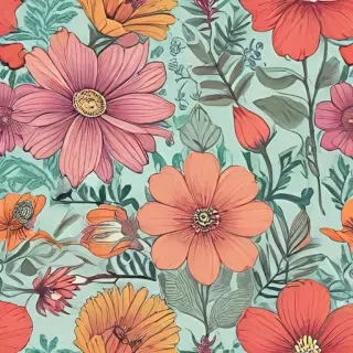 color drawing flowers
