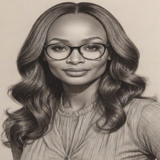 Delightful Cynthia Bailey, pencil sketch, portrait of Enchanting woman 1978s in glasses, hair style beatnik, outline, clear lines, fine lines, 8k
