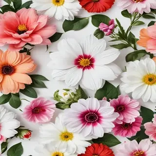 flowers with white background