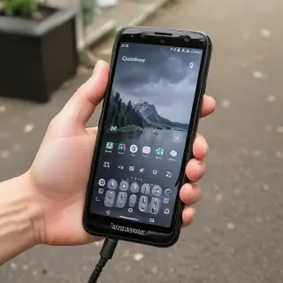 holding a phone