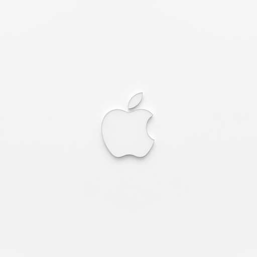 Create a high-resolution minimalist image of a simple apple logo on a plain background, using a DSLR camera with a 50mm lens, aperture set to f/2.8, ISO 100, and a focus on sharpness and clarity to enhance image quality.