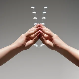 transparent praying hands