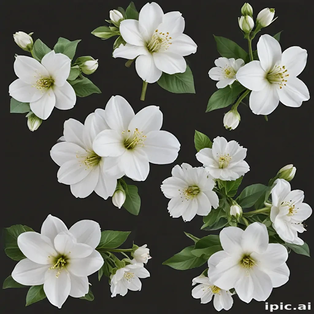 white flowers png transparent