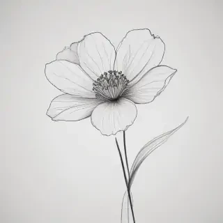 simple flower line art