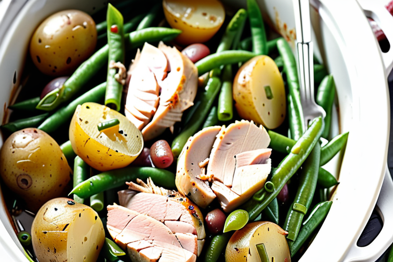 slow cooker chicken potatoes green beans