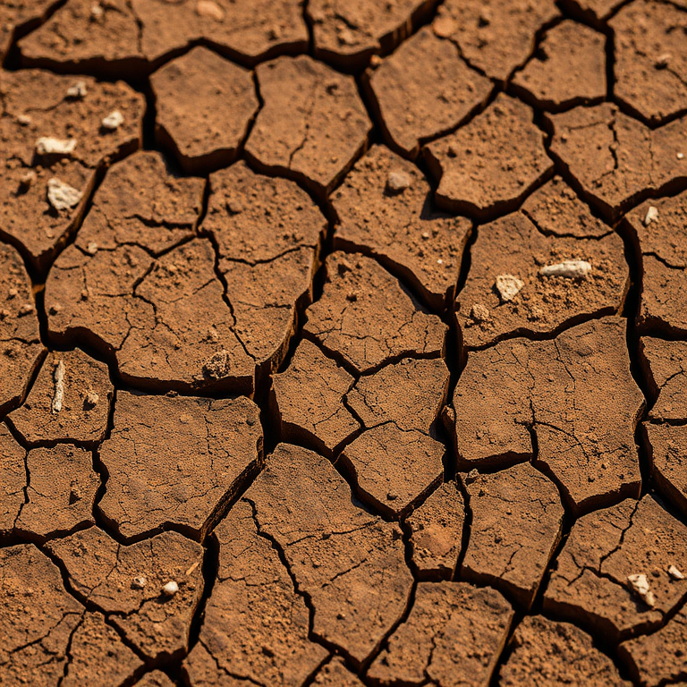 high-resolution close-up of cracked earth texture with rich brown tones, ISO 100, f/8, 1/200s, macro lens, DSLR camera, natural lighting