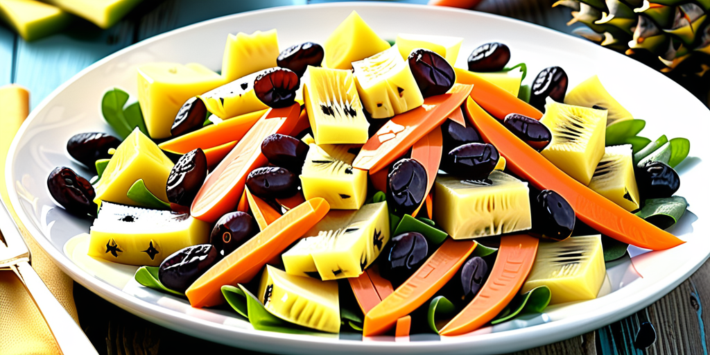 raisin and carrot salad with pineapples