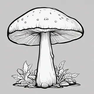 mushroom clip art black and white