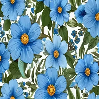 blue flowers clipart