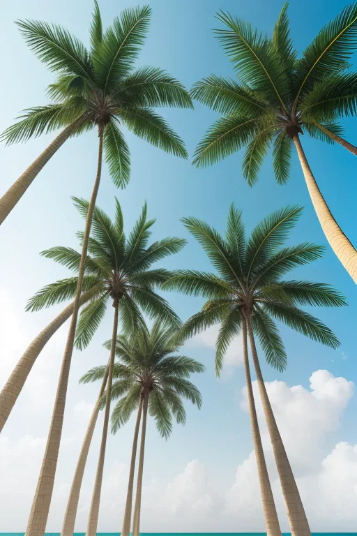 transparent palm trees