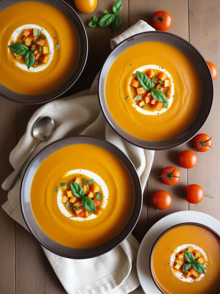 butternut squash soup with tomatoes