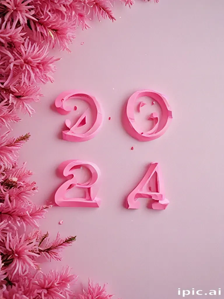 pink happy new year 2024