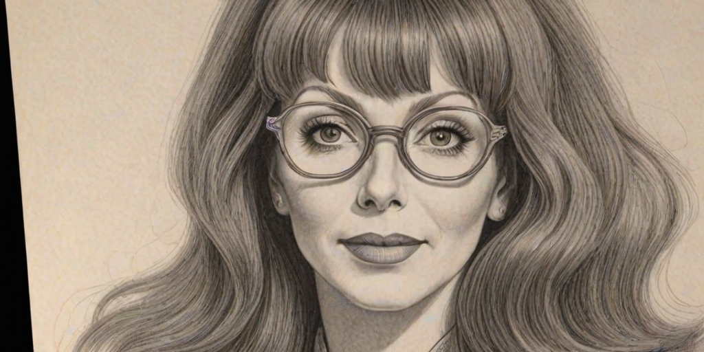 Dazzling Cassandra Peterson, pencil sketch, portrait of Magnificent woman 1930s in glasses, hair style beatnik, outline, clear lines, fine lines, 8k